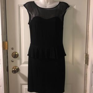 Forever 21 Black Peplum Illusion Night Out Dress